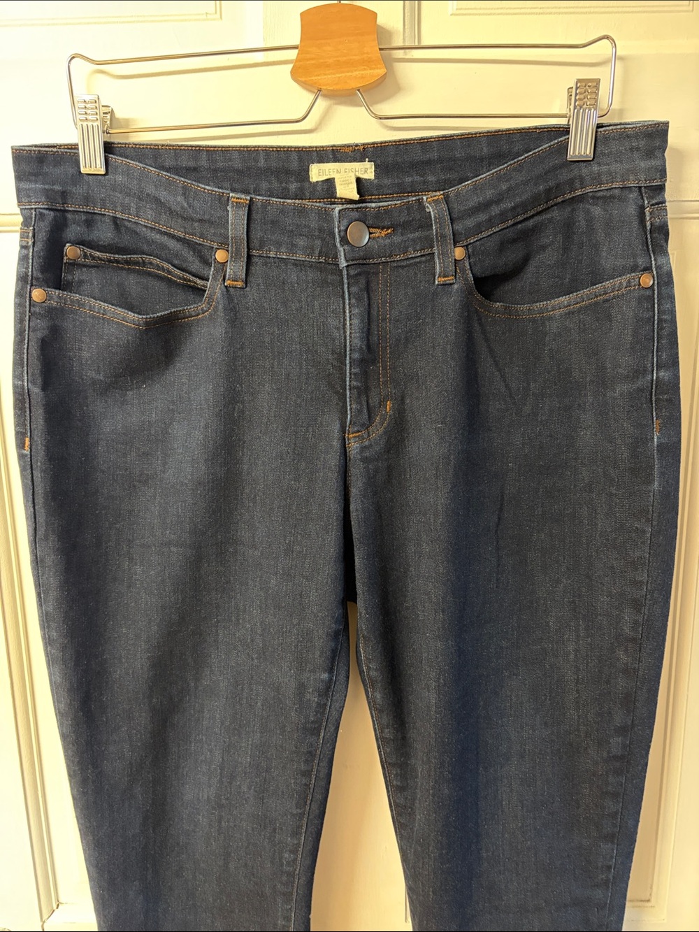 Eileen Fisher Cotton Stretch Denim Slim Jean classic 5 pocket jeans women’s 14 - Picture 2 of 14